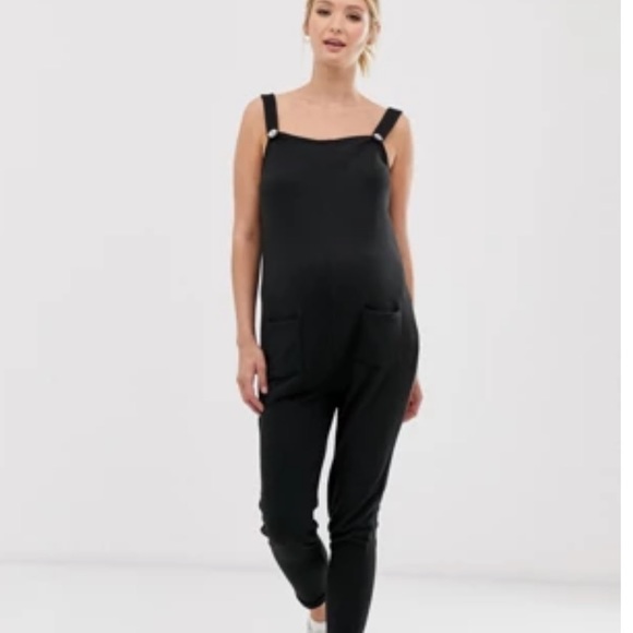 ASOS Pants - NWT ASOS DESIGN Maternity exclusive nursing button strap overall/jumpsuit- black